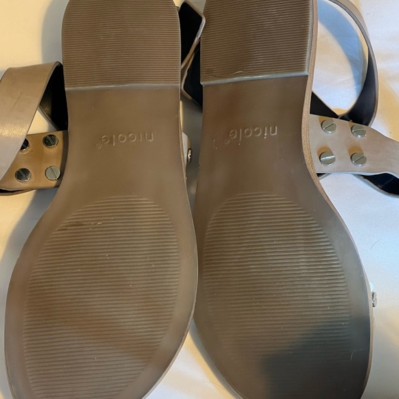 Nicole Studded Tan and White Sandal - Picture 5 of 8